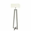 Lampa podłogowa JAWA abażur ecru stelaż popielaty