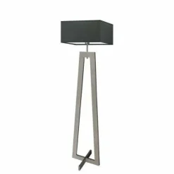 Lampa podłogowa JAWA abażur grafitowy stelaż popielaty