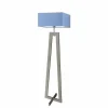 Lampa podłogowa JAWA abażur niebieski stelaż popielaty