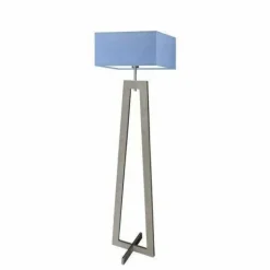 Lampa podłogowa JAWA abażur niebieski stelaż popielaty