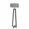 Lampa podłogowa JAWA abażur szary melanż stelaż hebanowy