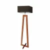 Lampa podłogowa JAWA abażur brązowy stelaż mahoniowy