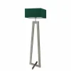 Lampa podłogowa JAWA abażur zieleń butelkowa stelaż popielaty