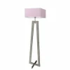 Lampa podłogowa JAWA abażur jasny fiolet stelaż popielaty
