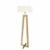 Lampa podłogowa JAWA abażur ecru stelaż dębowy