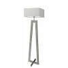 Lampa podłogowa JAWA abażur jasny szary stelaż popielaty