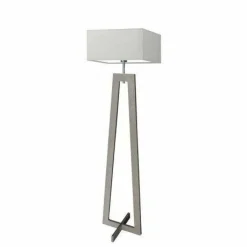 Lampa podłogowa JAWA abażur jasny szary stelaż popielaty