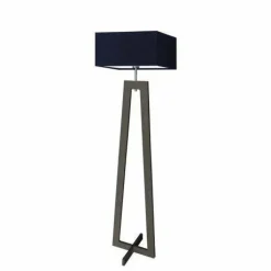 Lampa podłogowa JAWA abażur granatowy stelaż hebanowy