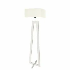 Lampa podłogowa JAWA abażur ecru stelaż biały