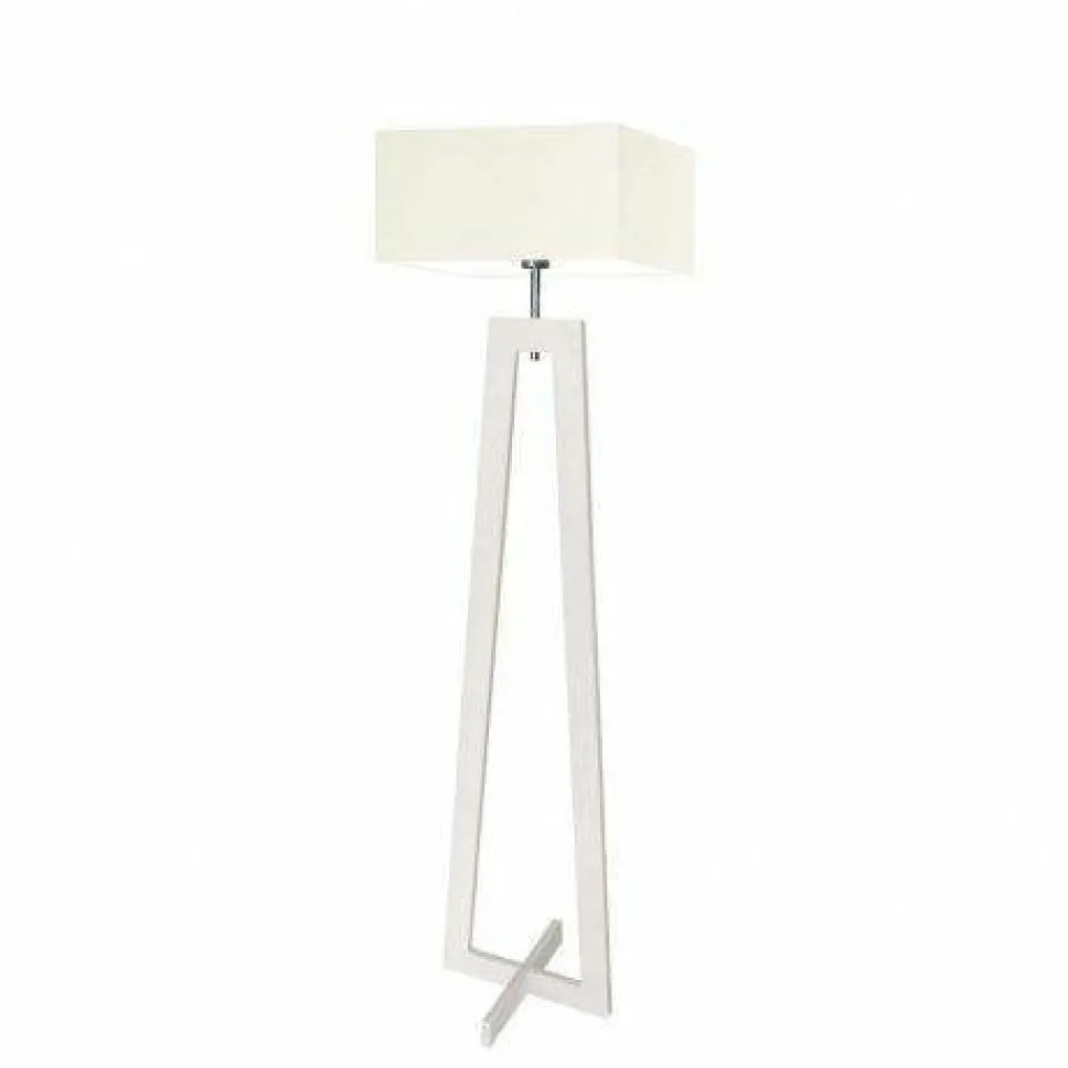 Lampa podłogowa JAWA abażur ecru stelaż biały