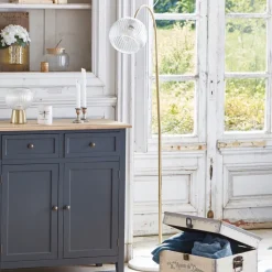 Lampa podłogowa Laye złoty/biały marmur