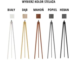 Lampa podłogowa MIAMI abażur beżowy stelaż dębowy