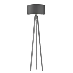 Lampa podłogowa MIAMI abażur grafitowy stelaż popielaty