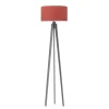 Lampa podłogowa MIAMI abażur czerwony stelaż popielaty