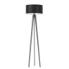 Lampa podłogowa MIAMI abażur czarny stelaż popielaty
