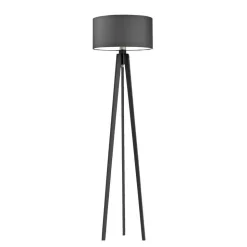 Lampa podłogowa MIAMI abażur grafitowy stelaż hebanowy