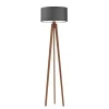 Lampa podłogowa MIAMI abażur grafitowy stelaż mahoniowy