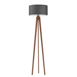 Lampa podłogowa MIAMI abażur grafitowy stelaż mahoniowy
