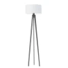 Lampa podłogowa MIAMI abażur biały stelaż popielaty