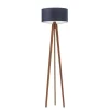 Lampa podłogowa MIAMI abażur granatowy stelaż mahoniowy