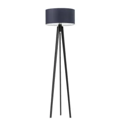 Lampa podłogowa MIAMI abażur granatowy stelaż hebanowy