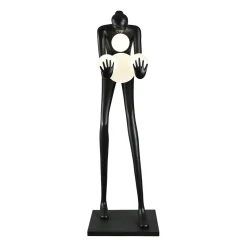 Lampa podłogowa WOMAN-2 BLACK czarna 190 cm