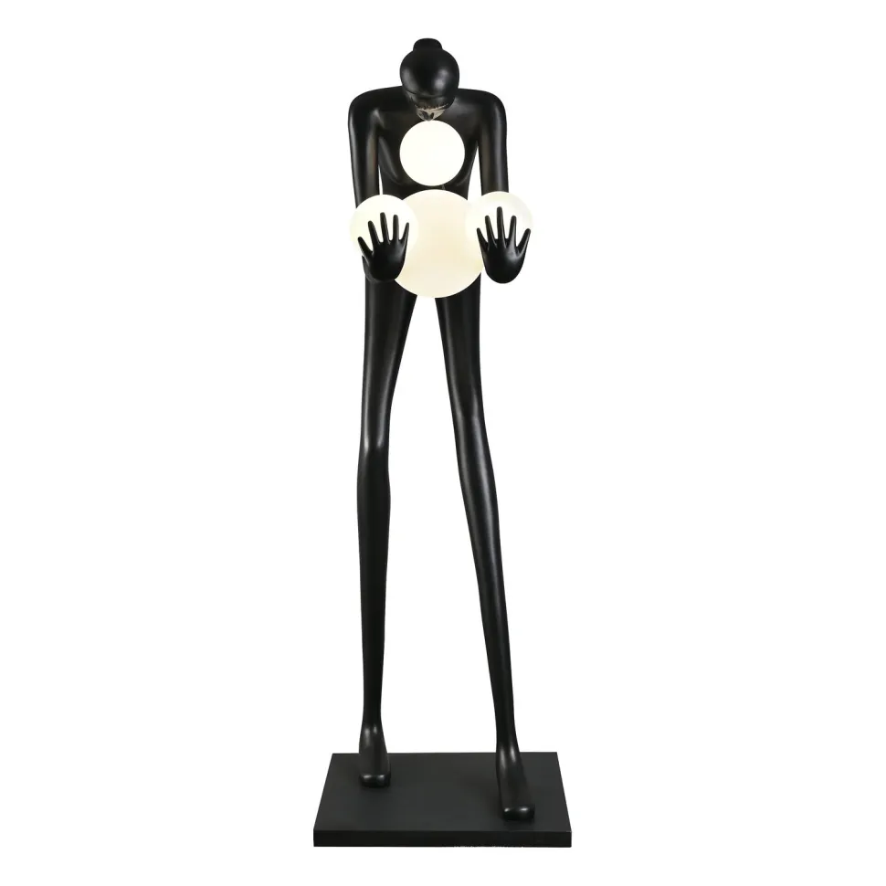 Lampa podłogowa WOMAN-2 BLACK czarna 190 cm