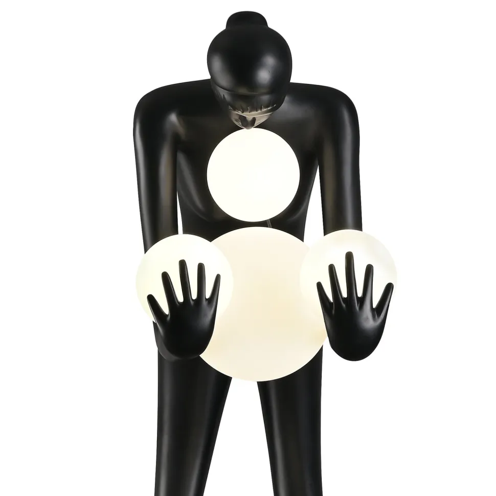 Lampa podłogowa WOMAN-2 BLACK czarna 190 cm