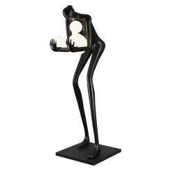Lampa podłogowa WOMAN-2 BLACK czarna 190 cm