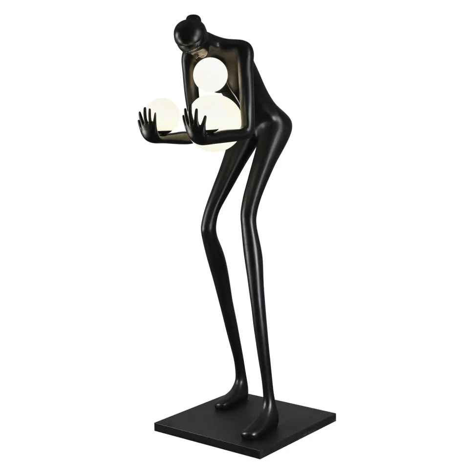 Lampa podłogowa WOMAN-2 BLACK czarna 190 cm