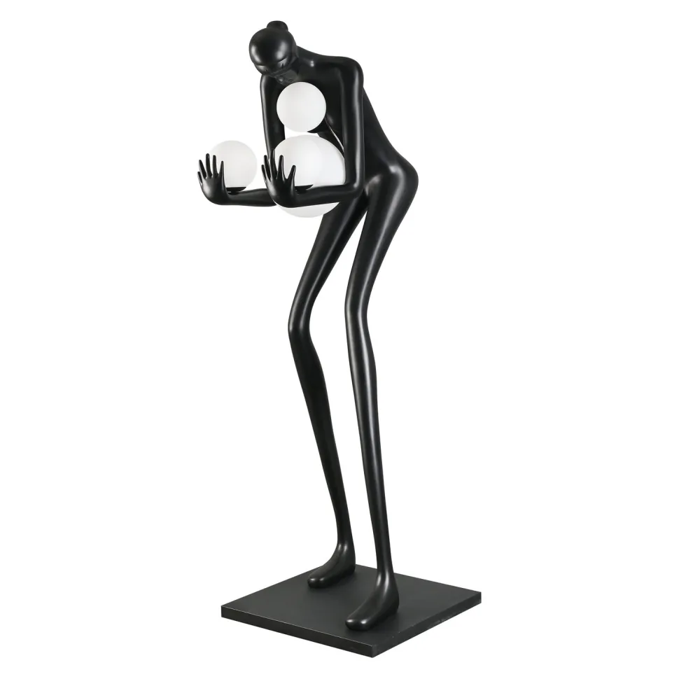 Lampa podłogowa WOMAN-2 BLACK czarna 190 cm