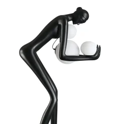 Lampa podłogowa WOMAN-2 BLACK czarna 190 cm