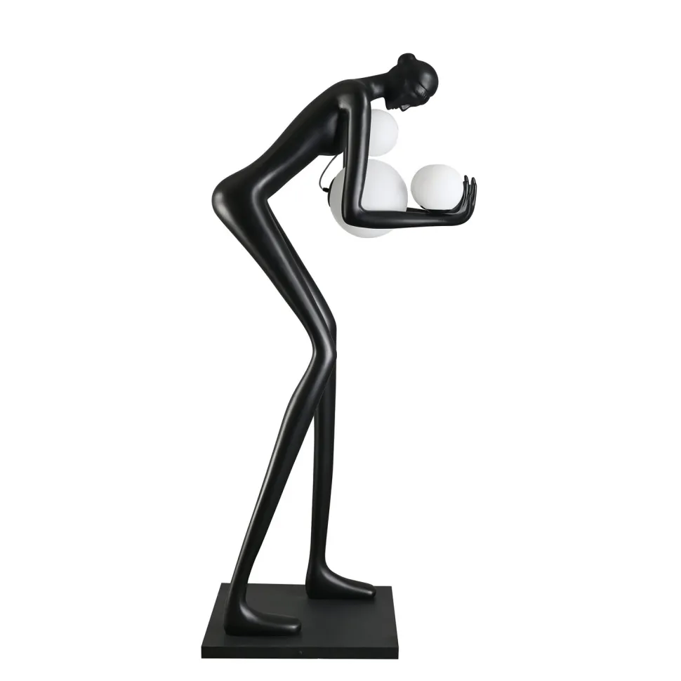 Lampa podłogowa WOMAN-2 BLACK czarna 190 cm