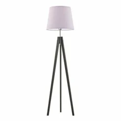 Lampa podłogowa z abażurem ARUBA abażur jasny fioletowy stelaż hebanowy