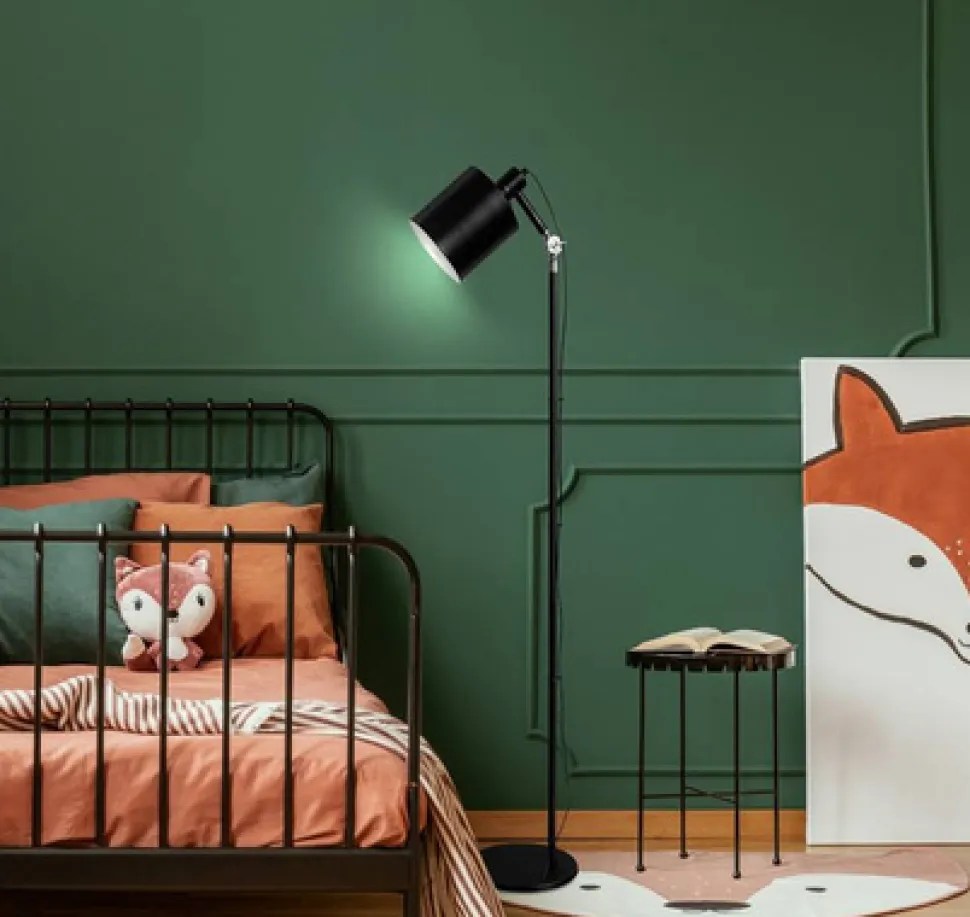 Lampa podłogowa Zana czarny 1x60W E27 klosz czarny