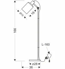 Lampa podłogowa Zana czarny 1x60W E27 klosz czarny