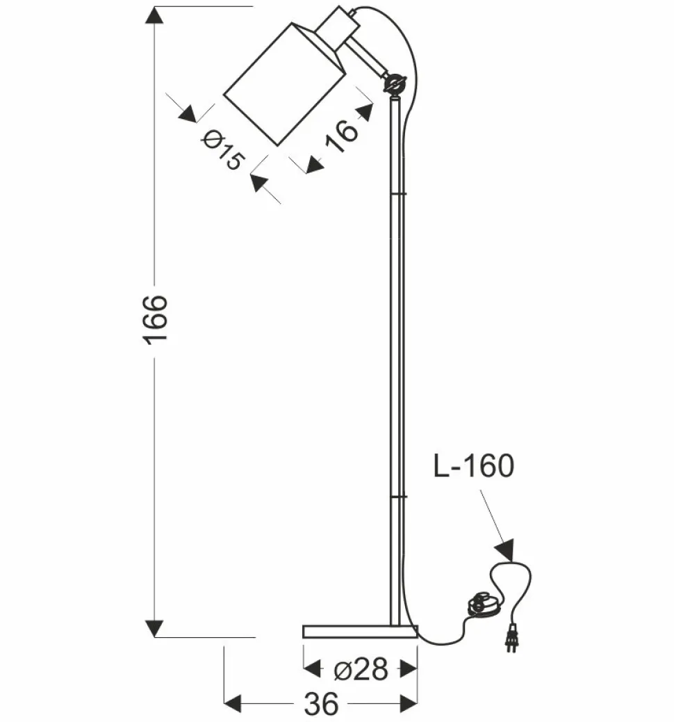 Lampa podłogowa Zana czarny 1x60W E27 klosz czarny
