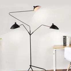 Lampa stojąca CRANE-3F czarna 210 cm