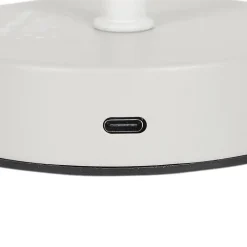 Lampa stołowa ładowana z ażurowymi        gwiazdkami biała