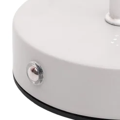 Lampa stołowa ładowana z ażurowymi        gwiazdkami biała