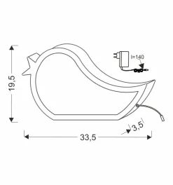 Lampa stołowa Bird 12W LED 3000K iq kids różówy