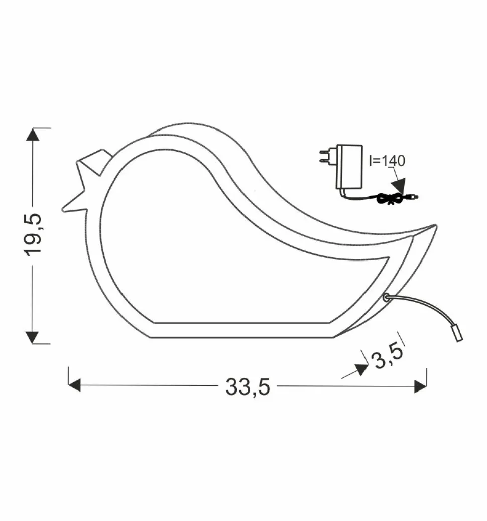 Lampa stołowa Bird 12W LED 3000K iq kids różówy