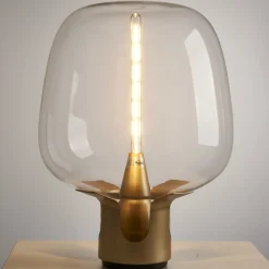 Lampa stołowa FATA transparentno złota  35 *46 cm