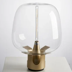Lampa stołowa FATA transparentno złota  35 *46 cm
