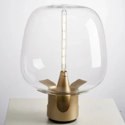 Lampa stołowa FATA transparentno złota  35 *46 cm