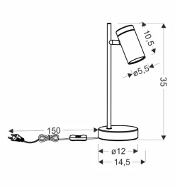 Lampa stołowa Lagos czarny 1x15W GU10  klosz czarny+drewniany