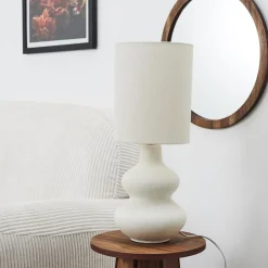 Lampa stołowa Lamil ceramiczna kremowa