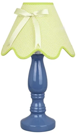 Lampa stołowa Lola niebieska 1x40W E14  abażur pistacja