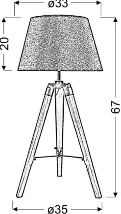 Lampa stołowa Lugano 1x60W E27 szary +  abażur o tym samym indeksie