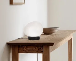 Lampa stołowa STONES czarny 20cm 1x40W  E27 klosz biały